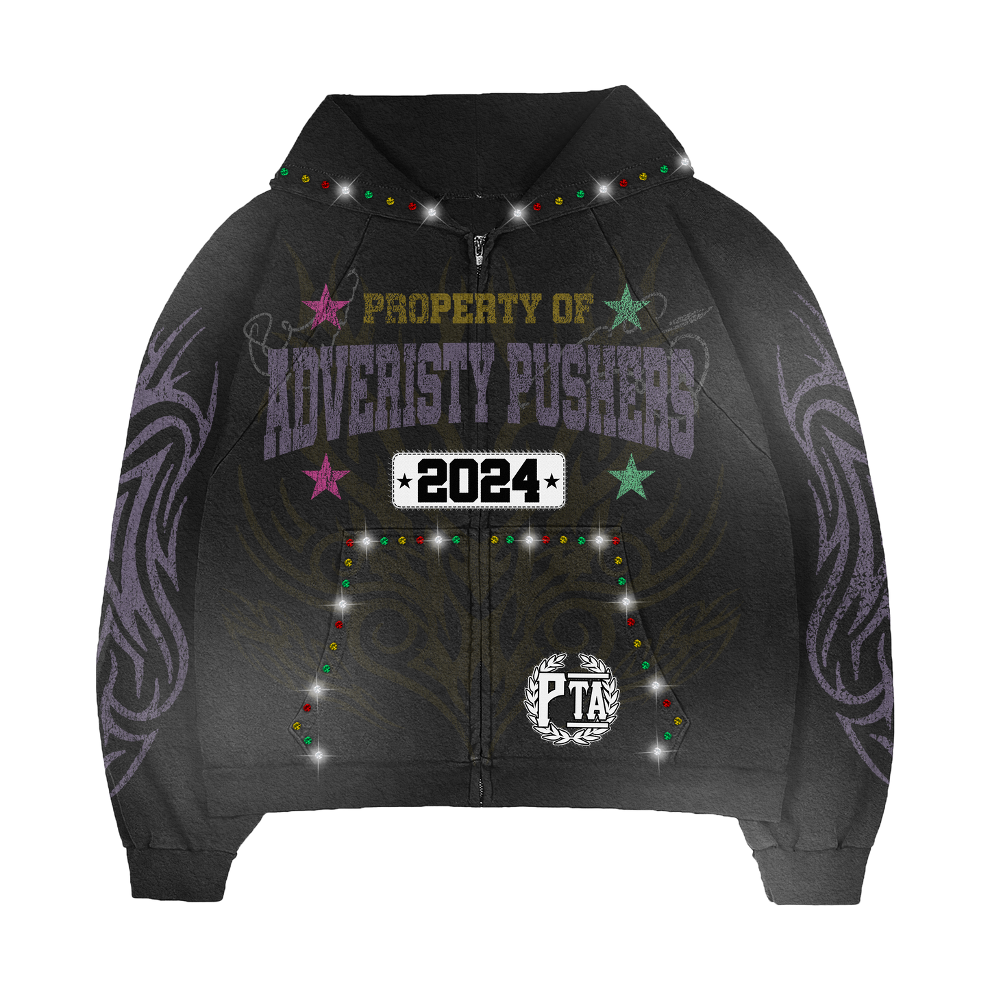 Black "Adversity Pusher" Hoodie